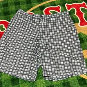 Dunning Shorts Men’s Sz 34 Blue Plaid Golf Shorts Stretch Performance Casual